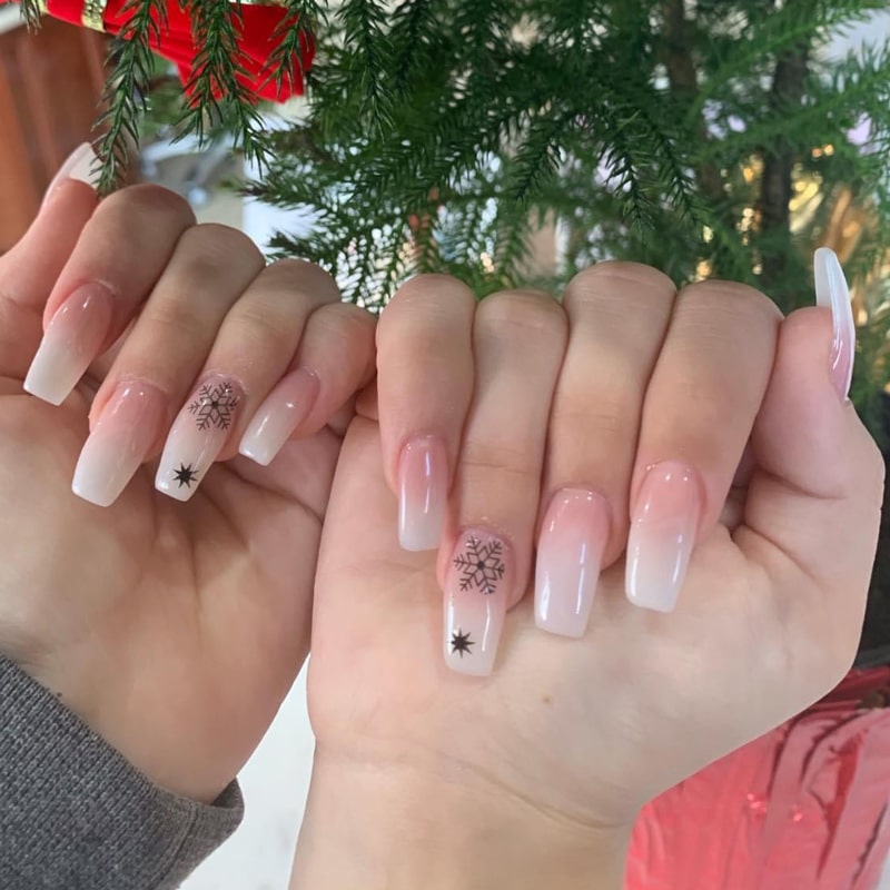 Solar Nails with Clear Full Set